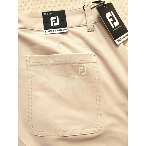 NWT Footjoy Performance Knit Stretch Wicking Golf Pants 29018 Stone Beige 38x30 - Picture 8 of 8